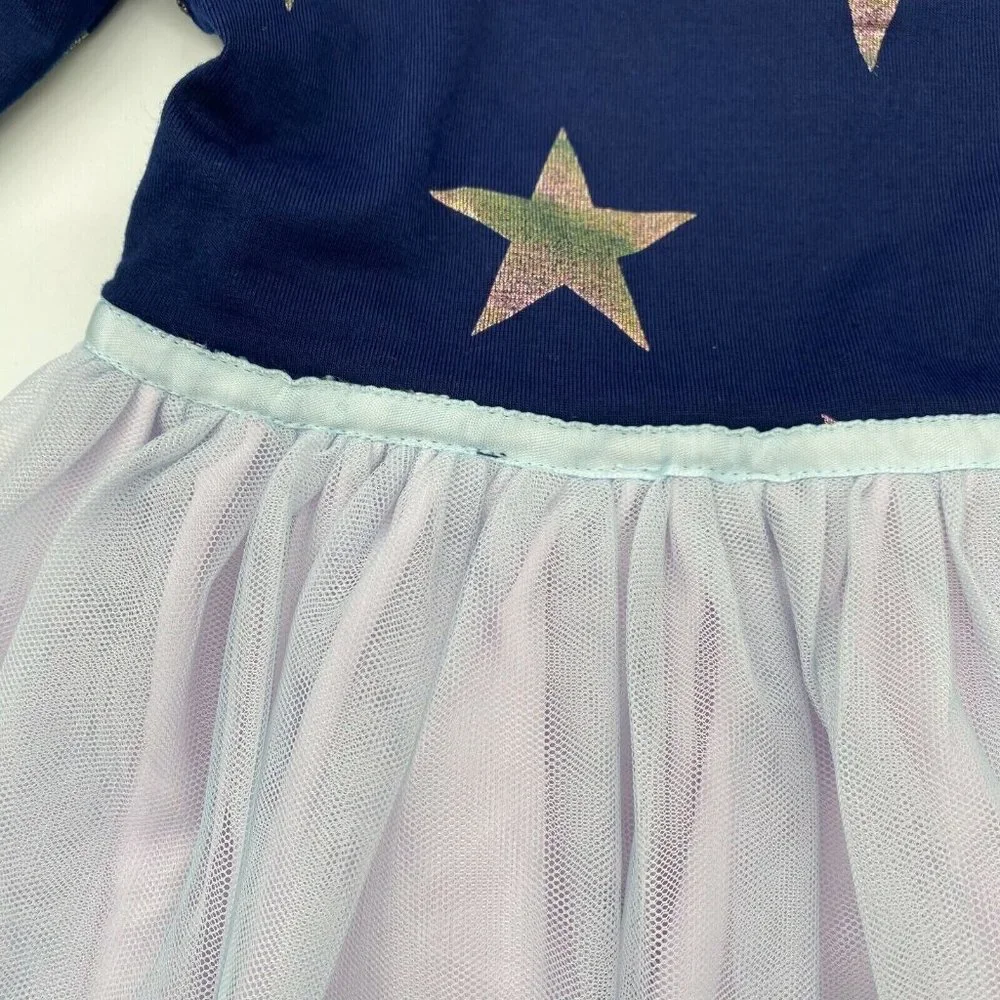 Pinky Boutique Girl's Star Tutu Dress Purple/Navy Blue sz 6 Birthday/School/Gift